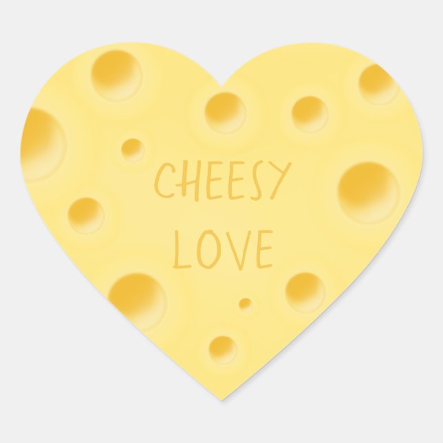 "Cheesy Liebe" Adorable individualisierbare Schwei Herz-Aufkleber (Vorderseite)