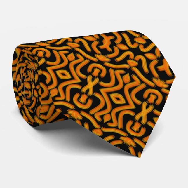 Cheesy Noodle Doodle Art Mirrored Image Pattern Krawatte (Gerollt)