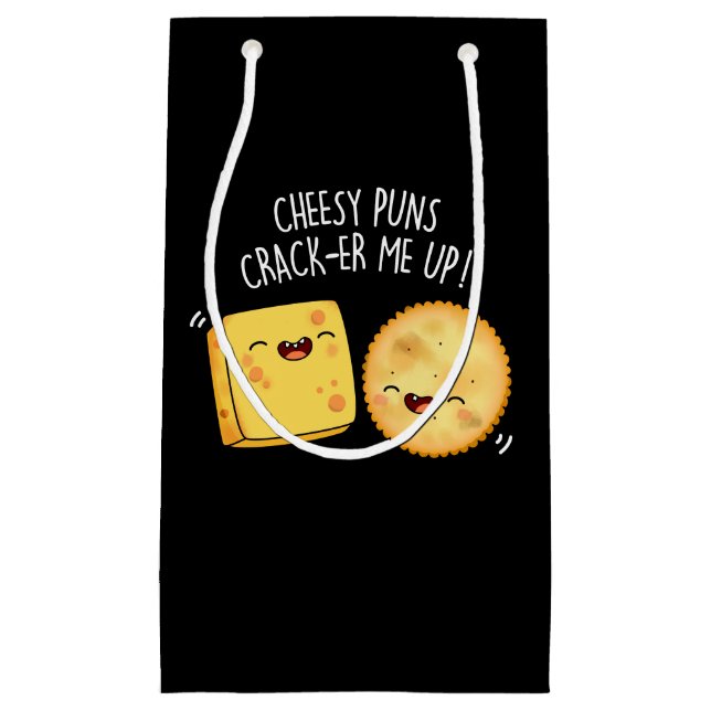 Cheesy Puns Crack er Me Up Funny Ches Pun Dark B Kleine Geschenktüte (Vorderseite)