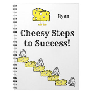 Cheesy Steps to Success Wrapping Paper Notebook Notizblock