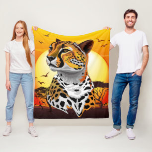Cheetah African Feline Wild Animal Fleecedecke