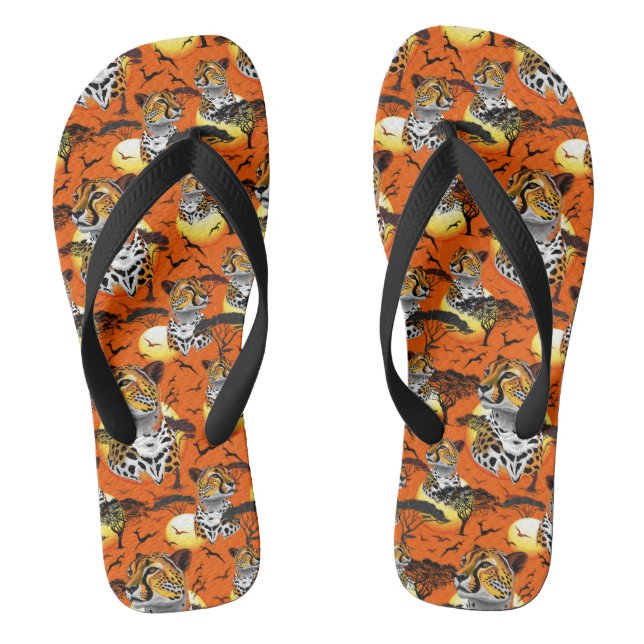 Cheetah African Feline Wild Animal Flip Flops (Fußbett)