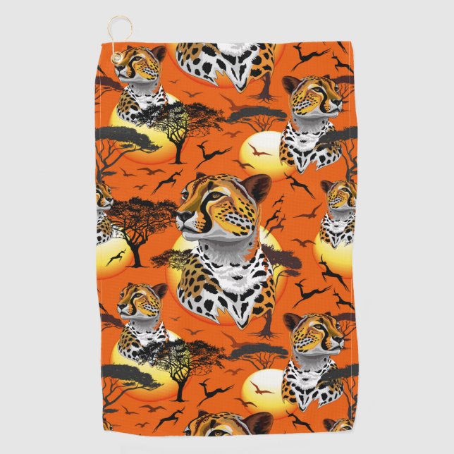 Cheetah African Feline Wild Animal Golfhandtuch (Vorderseite)