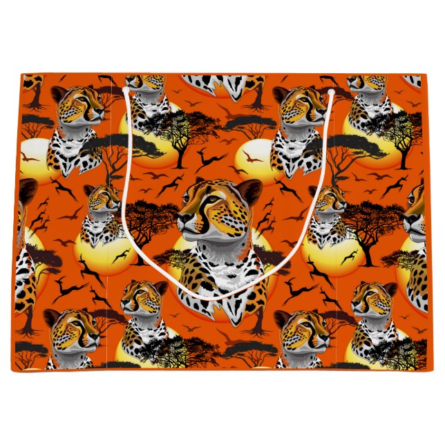 Cheetah African Feline Wild Animal Große Geschenktüte (Vorderseite)