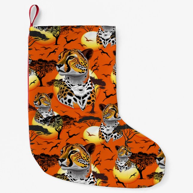 Cheetah African Feline Wild Animal Kleiner Weihnachtsstrumpf (Vorderseite)