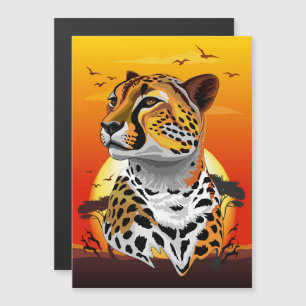 Cheetah African Feline Wild Animal Magnetkarte