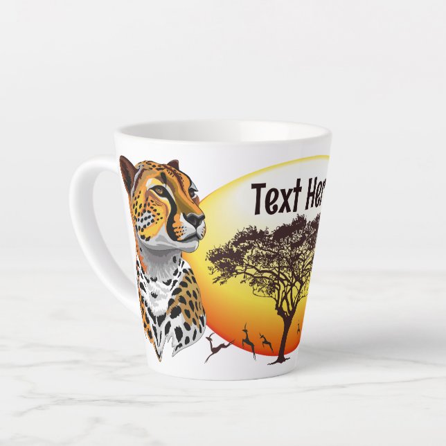 Cheetah African Feline Wild Animal Milchtasse (Linke Ecke)