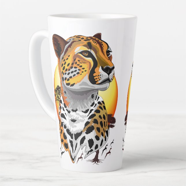 Cheetah African Feline Wild Animal Milchtasse (Linke Ecke)