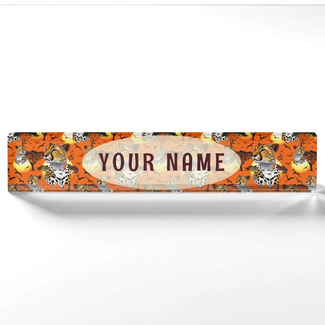 Cheetah African Feline Wild Animal Namensplakette (Vorderseite)