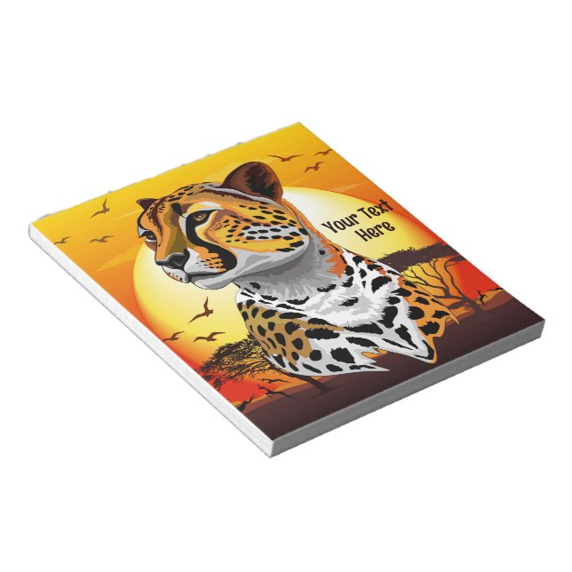 Cheetah African Feline Wild Animal Notizblock (angewinkelt)