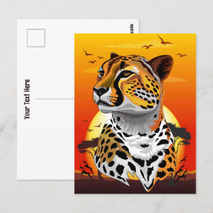 Cheetah African Feline Wild Animal Postkarte