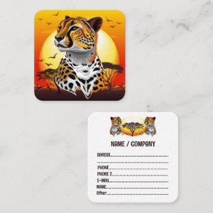 Cheetah African Feline Wild Animal Quadratische Visitenkarte