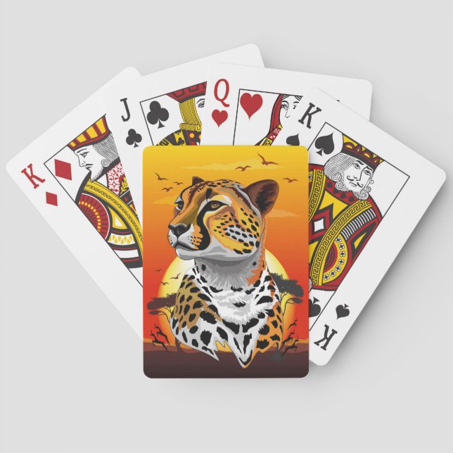 Cheetah African Feline Wild Animal Spielkarten (Rückseite)