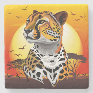 Cheetah African Feline Wild Animal Steinuntersetzer