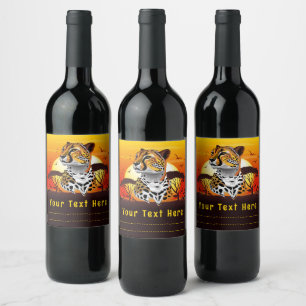 Cheetah African Feline Wild Animal Weinetikett