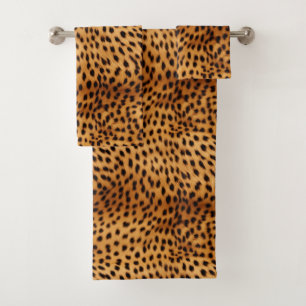 Cheetah Animal Fur Badhandtuch Set