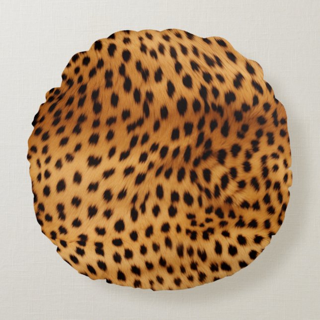 Cheetah Animal Fur Rundes Kissen (Vorderseite)