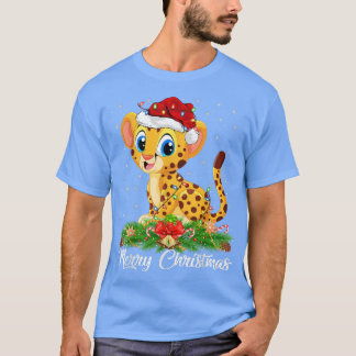 Cheetah Animal Lover Matching Weihnachtsmannmütze T-Shirt