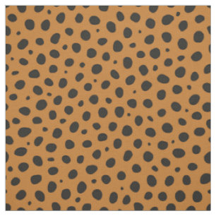 Cheetah Animal Muster Schwarze Orange Polka Dots Stoff