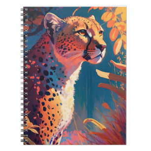 Cheetah Animal Portrait Malerei Wildlife Notizblock