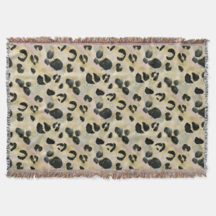 Cheetah Animal Print Black, Gold Decke