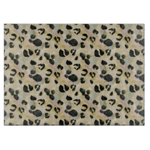 Cheetah Animal Print Black, Gold Schneidebrett