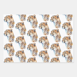 Cheetah Animal Print Geschenkpapier Set