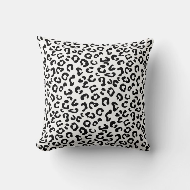 Cheetah Animal Print in Schwarzweiß Kissen (Vorderseite)