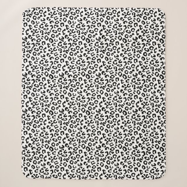 Cheetah Animal Print in Schwarzweiß Sherpadecke (Vorderseite)