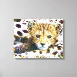 Cheetah animal sauvage Cub Toile enveloppée