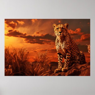 Cheetah Animal Wildlife Wilderness Kunst Poster