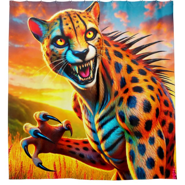 Cheetah Art Duschvorhang (Vorderseite)