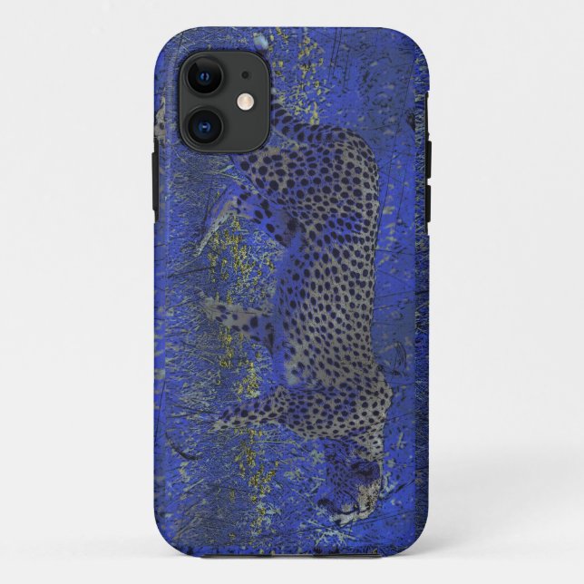 Cheetah at Night Wildlife Art iPhone 5 Coque (Dos)