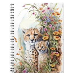 Cheetah Baby and Mama School Office Notebook Gesch Notizblock