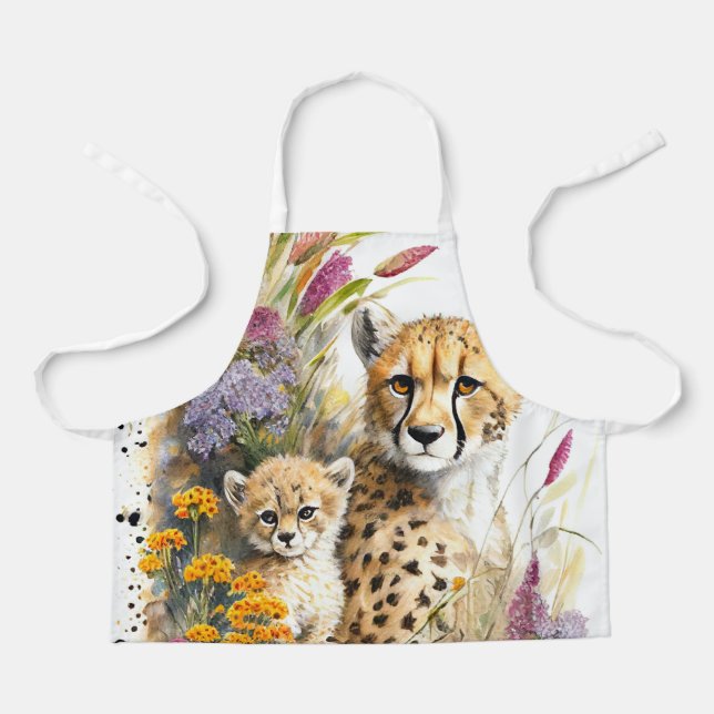 Cheetah Baby und Mama Kinder Schürze (Vorderseite)