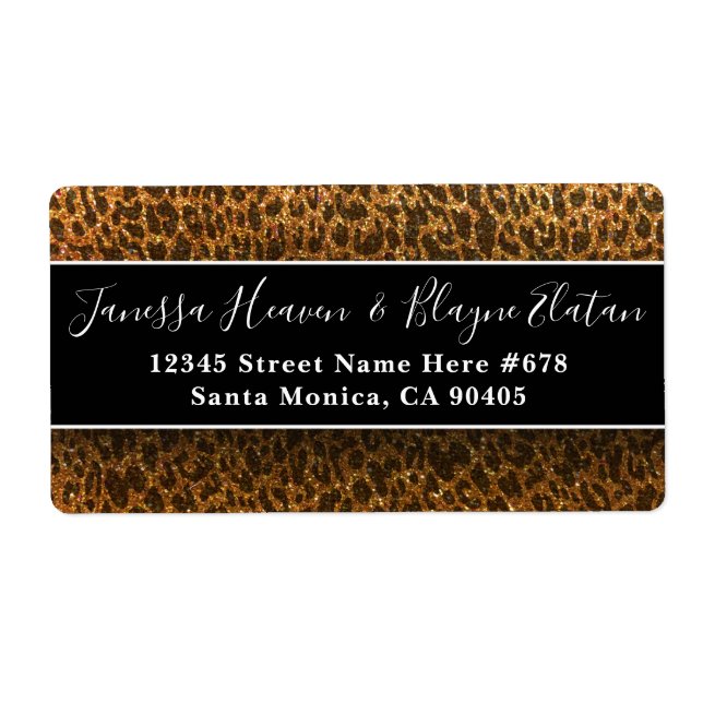 Cheetah Black Gold Glitzer Leopard Animal Print La (Vorne)