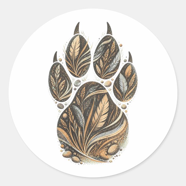 Cheetah Botanical Footprint Nature Sticker (Vorderseite)
