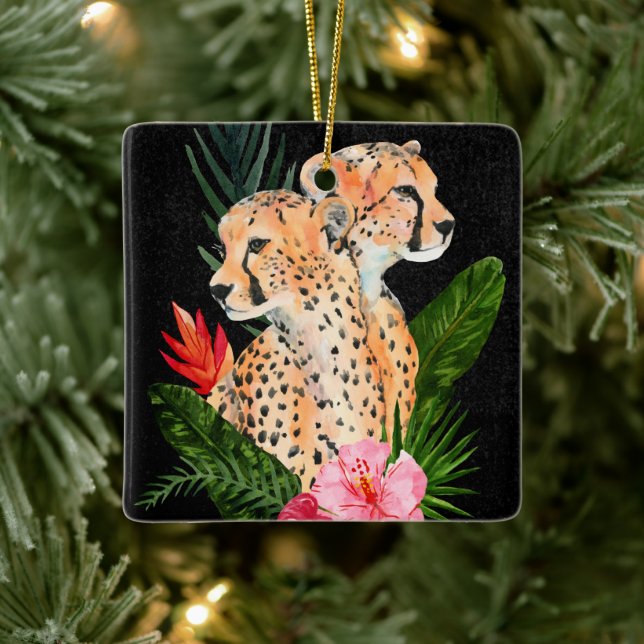 Cheetah Bouquet Keramikornament (Baum)