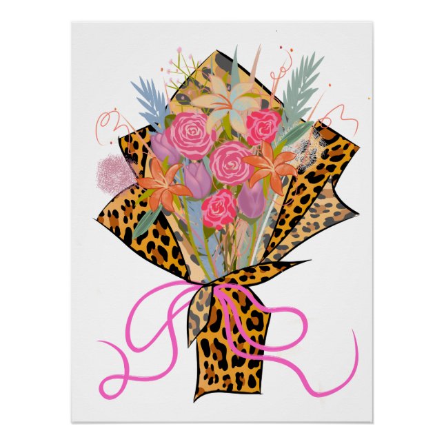 Cheetah Bouquet Poster (Vorderseite)