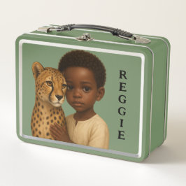 Cheetah & Boy: Bond of the Wild and Innocent Metall Brotdose