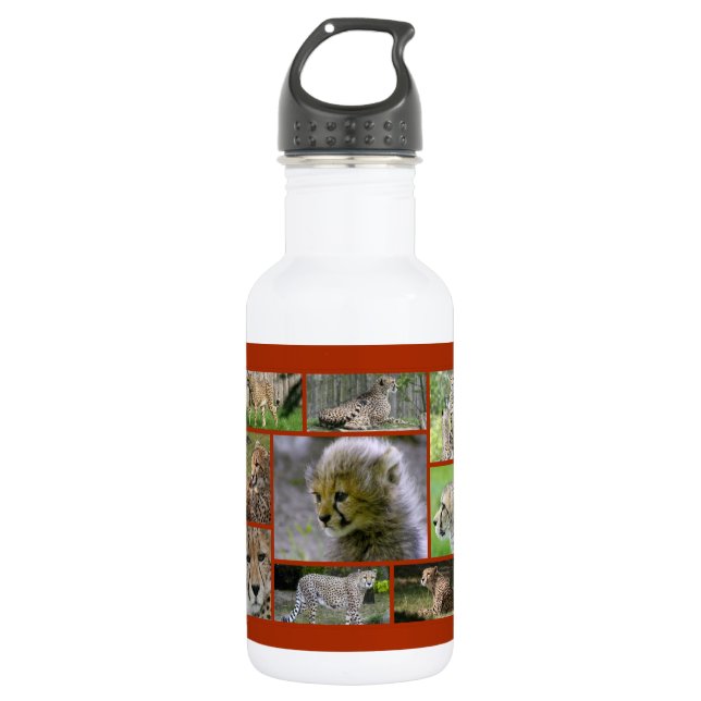 Cheetah-Collage 002 Trinkflasche (Vorderseite)