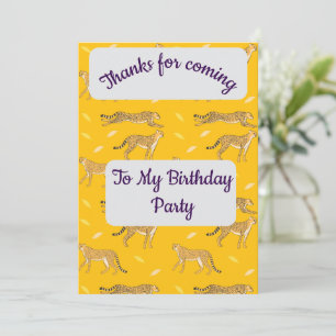 Cheetah Danke, Card Einladung
