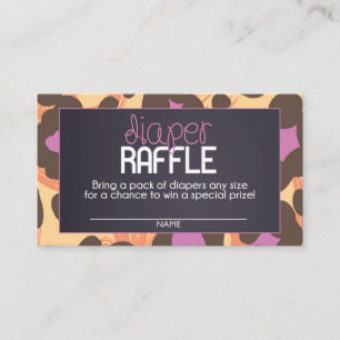 Cheetah Diaper Raffle Ticket Begleitkarte