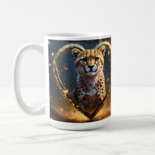 Cheetah: Ein goldenes Liebe Herz Kaffeetasse
