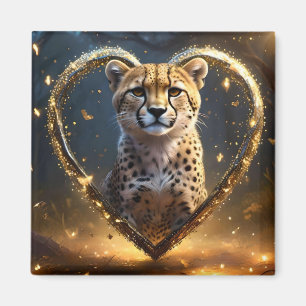 Cheetah: Ein goldenes Liebe Herz Magnet