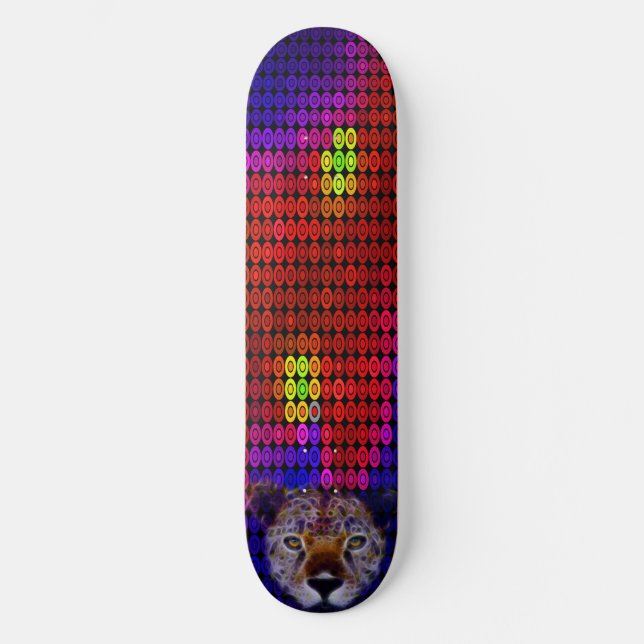 Cheetah Face Mosaic Skateboard Deck (Recto)