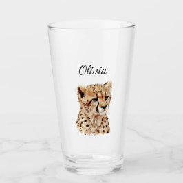 Cheetah Face Personalisiert Glas
