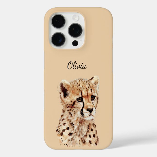 Cheetah Face Personalisiert iPhone 16 Pro Hülle (Rückseite)
