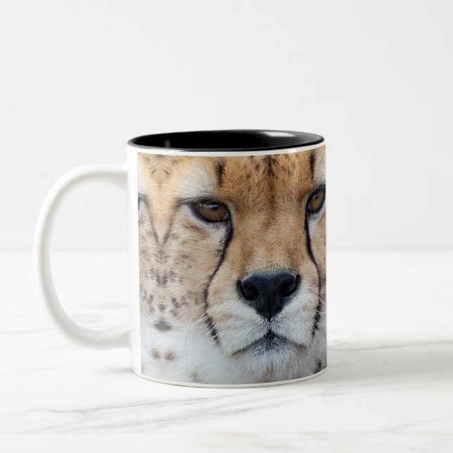 Cheetah face zweifarbige tasse (Links)