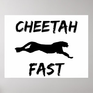 Cheetah Fast Funny Running Poster Wand Kunst